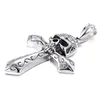 Cool Large Biker 316L RVS Skeletschedel Hanger Heren Touw Ketting Gothic Sieraden 24'' Vine7678399