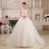Sexy voir à travers Long Train balle qualité robes de mariée 2018 grande taille robes de mariée Vintage robes de Novia