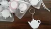 200pcs Love is Brewing Teapot Measuring Tape Measure Keychain Key Chain Portable Key Ring Wedding Party Favour Gift 6180407