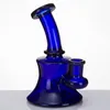 Gekleurde glazen banger hanger glas waterpijpen 14mm vrouwelijke kam perc blauwe mini pijp wax olie rigs kleine bubbler hookahs beker 942