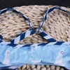 2018 Dwukierki Kid Baby Girls Lama Animal Swimsuits Girl Swimwear Striped Blue Swimsuit Kostium Kąpielowy Lato Pływanie Dzieci Odzież 1-7y