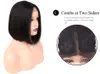 8inch Seidig Mittelteil Gerade Synthetische Spitze Front Perücke Glueless Hitzebeständige Faserhaar Kurz Bob Damen Perücken