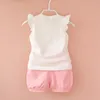 Venda quente bonito meninas do bebê crianças flores tops camisa + calças shorts 2 pçs / set roupas de verão roupas de alta qualidade
