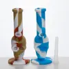 8,3 polegada mini crânio silicone tubos de água fumando plataformas de mão com tigela de vidro ladrão de silicone colorido cachimbuleiro