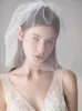 Vintage Wedding Veils Face Blusher Hair Pieces 2 Tiers With Beads Short Bridal Headpieces Bridal Veil BWV6127200802