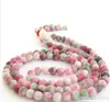 Wholesale - 8 mm Pink Green Jade Tibet Buddhist 108 Prayer Beads Mala Necklace