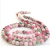 Partihandel - 8 mm Rosa Grön Jade Tibet Buddhist 108 Bön Pärlor Mala halsband