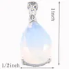 LuckyShine 5 Sets Fashion Wedding Water Drop de piedra de luna PendantsEarrings Sets 925 Silver Jewelry Mother Gift S5397133