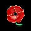 "Gegen wir vergessen" Emaille-rote Mohnblumen-Brosche-Abzeichen-goldene Blumen-Gedenktag-Geschenk DHL-freies Verschiffen
