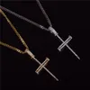 Gold Zircon Nail Cross Pendant Gold Silver Copper Material Iced Out Cross CZ Pendants Necklace Chain Fashion Hip Hop Jewelry