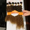 Extensões sintéticas curtas e longas e longas costuram tecedões de cabelo 6bundles