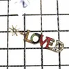 Moda Kobiety Mężczyźni KPOP Loved Letter B Rhinestone Crystal Ear Dangle Kolczyk Biżuteria Prezent