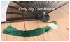 Imitation Jade Lotus Tassel Folding Fan Charm Pendant DIY Hand Fan Accessories Chinese style Hanging Decorative Crafts Ethnic Gift 50pcs/lot