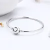 White Love Heart Clasp Bangle Bracelets Authentic Sterling Silver Women Wedding designer Jewelry For pandora girlfriend Gift Charms Bracelet with Original Box