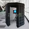 Beautiful Black outside and White Inside Octagon Inflatable Photo Booth Backdrop Tent with Led Booth for Sale or Party