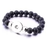 Bracciale con bottone a pressione con perline turchesi in pietra lavica nera da 10 mm Bracciale con diffusore di oli essenziali per aromaterapia per gioielli da donna