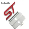 Metal Red Blue ST Front Grille Sticker Car Head Grill Emblem Badge Chrome Sticker for FORD FIESTA FOCUS MONDEO Auto Car Styling