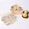 3 Colors New Free shipping red white beige hollow bow wedding candy box favor box wedding supplies 50pcs/lot