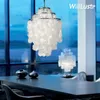 DIY Shell Pendant Light Diamètre 26cm 38cm Shell lampes Fun 3 Cercles coquillage naturel lustre lumières FUN pendentif lustres modernes