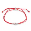 Czerwona bransoletka smyczkowa Znaczenie z cyrkonem 925 Srebrna bransoletka linowa Lucky Red Nić ​​bransoletki dla kobiet biżuteria 2199428