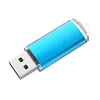 Blå bulk 100st Rektangel USB 2.0 Flash Drives 64 MB Flash Pen Drive Hög hastighet 64 MB Thumb Memory Stick Storage för dator laptop tablett