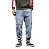 Ropa de mezclilla de moda ropa japonesa de streetwear hip hop jeans pantalones de carga pantalones azules flacos