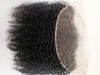 en gros non transformés remy brésilien vierge crépus bouclés dentelle frontale fermeture de cheveux 13 * 4 pouces extensions de cheveux humains naturel noir 1b couleur