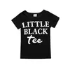 Vêtements pour bébés filles 2018 Ensembles de vêtements pour filles d'été Lettre T-shirt noir Tee + Short en jean 2PCS Ensembles de vêtements pour enfants Vêtements pour enfants 1-6 ans