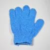 Exfoliërende blauwe badhandschoen vijf vingers badhandschoenen Handige en comfortabele gezondheid gratis verzending