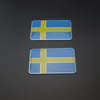 2st Aluminium Auto Car Sweden Swedish Flag Car Emblem Badge Decal Sticker för BMW VW Audi Buick Jeep Volvo Saab Tillbehör