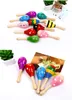 Holz Orff Musikinstrumente Spielzeug Hand Puzzle Spielzeug für Baby Kinder Cartoon Sand Ball Schlachten Musikalische Sinnesspielzeug TO519