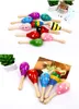 Orff brinquedos de instrumentos musicais de madeira brinquedos de quebra-cabeça da mão de brinquedo para o bebê crianças dos desenhos animados bola de areia battles musical sensorial toy to519