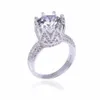 Promocja Solid 100 925 srebrne obrączki ślubne biżuteria koronna dla kobiet 8CT Symulowany diamentowy pierścionek zaręczynowy SZ 510 Y18752828