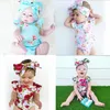 2020 Newborn Baby Ramper Girls Summer Floral Mampers + Hechicero 2pcs Set Baby Girls Infants Flower Sumpsuit Trajes de ropa 0-24m