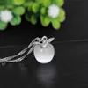 High quality Cute Mini Apple Pendant Necklaces 9 color Opal Moonstone Fruit shape charm Water-wave Chains For women Fashion Jewelry Gift