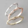 Zilveren goud rose goud kleur twist klassieke kubieke zirconia trouwring voor vrouw meisje Oostenrijkse kristallen gift ringen