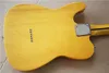 Guitarra elétrica de fábrica atacado de basswood amarelo com pickguard preto, pescoço de bordo amarelo e fretboard, cromo hardwares