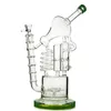 Hot 13 Inch Hookahs Glass Bong Oil Rig Heady Recycler Bongs Coil Perc Dab Rigs Turbine Disc Percolator Triple Chamber Water Pipe WP558