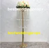 Dekor Yeni Akrilik Kristal Altın Metal Mumluk Mum Standı Düğün Centerpiece Olay Yol Kurşun Çiçek Vazo Best0163