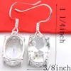 6 Ensembles Luckshine Blanc Topaze Gemmes Ovale 925 Collier En Argent Zircon Pendentifs Boucles D'oreilles Ensembles USA Israël Mariage Fiançailles Mariages Ensembles De Bijoux