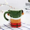 Tazas de cerámica navideñas 3D de 380ml, tazas de leche y café con forma de Papá Noel, muñeco de nieve, pingüino y alce, taza divertida, taza para té y café de dibujos animados