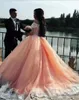 2019 mais recente capa manga quinceanera vestidos tule apliques lace up back vestido de baile vestidos de baile doce 16 vestidos de quinceanera