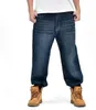 Хип-хоп джинсы осень зима скейтборд мужские джинсовые мешковатые джинсы мужчины свободные новый человек хлопок джинсы плюс размер 44 46 длинные брюки Мужские днища