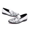 Primavera outono Apontou Toe sapatos homens oxford sapatos formais branco padrão de cobra baixo slip-on sapatos de vestido para homens tamanho 38-46