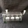 Горизонтальная трубка Стеклянная вода Бонги Оптовые стеклянные кальян, стеклянные водопроводные фитинги, бесплатная доставка