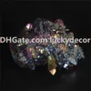 1pc 35mm-50mm willekeurige maat onregelmatige gebroken tips regenboog aura titanium gecoat rock quartz punt cluster Drusy geode stenen specimen beeldje