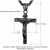 INRI Crucifix Cross Necklace Gold/Rose Gold/Black Gun Color Stainless Steel Chain For Men Jewelry Jesus Piece