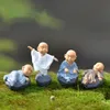 Kung Fu Cartoon Monk Garden Decorations Figurines Fairy Garden Miniatyrer Ornament Terrarium Decoration Moss Micro Landscape Resin Crafts