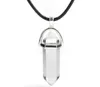 Mix 37 kleuren natuursteen hanger ketting wax touw bullet zeshoekige prisma zwarte lava diffuser ketting sieraden