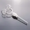 Double Bowl Glass Smoking Pipe Cool Accessories Hand Pipes Oil Burner Pipe Random Color